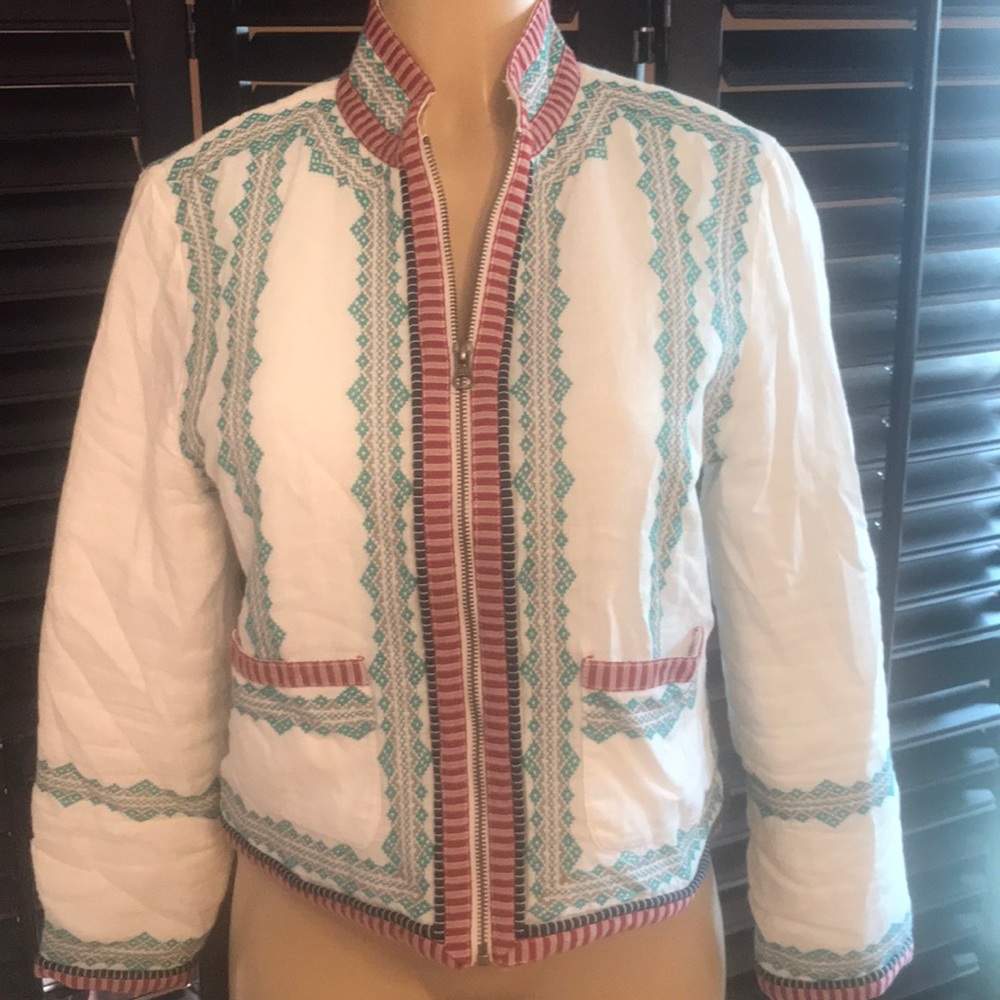 J Crew Quilted Jacket White Size 12